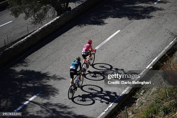 Pablo Castrillo of Spain and Team Equipo Kern Pharma and Simon Carr of The United Kingdom and Team EF Education - EasyPost compete in the breakaway...