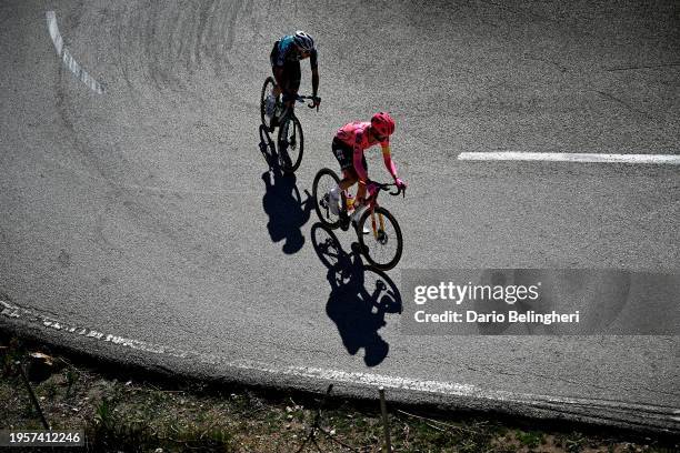 Pablo Castrillo of Spain and Team Equipo Kern Pharma and Simon Carr of The United Kingdom and Team EF Education - EasyPost compete in the breakaway...