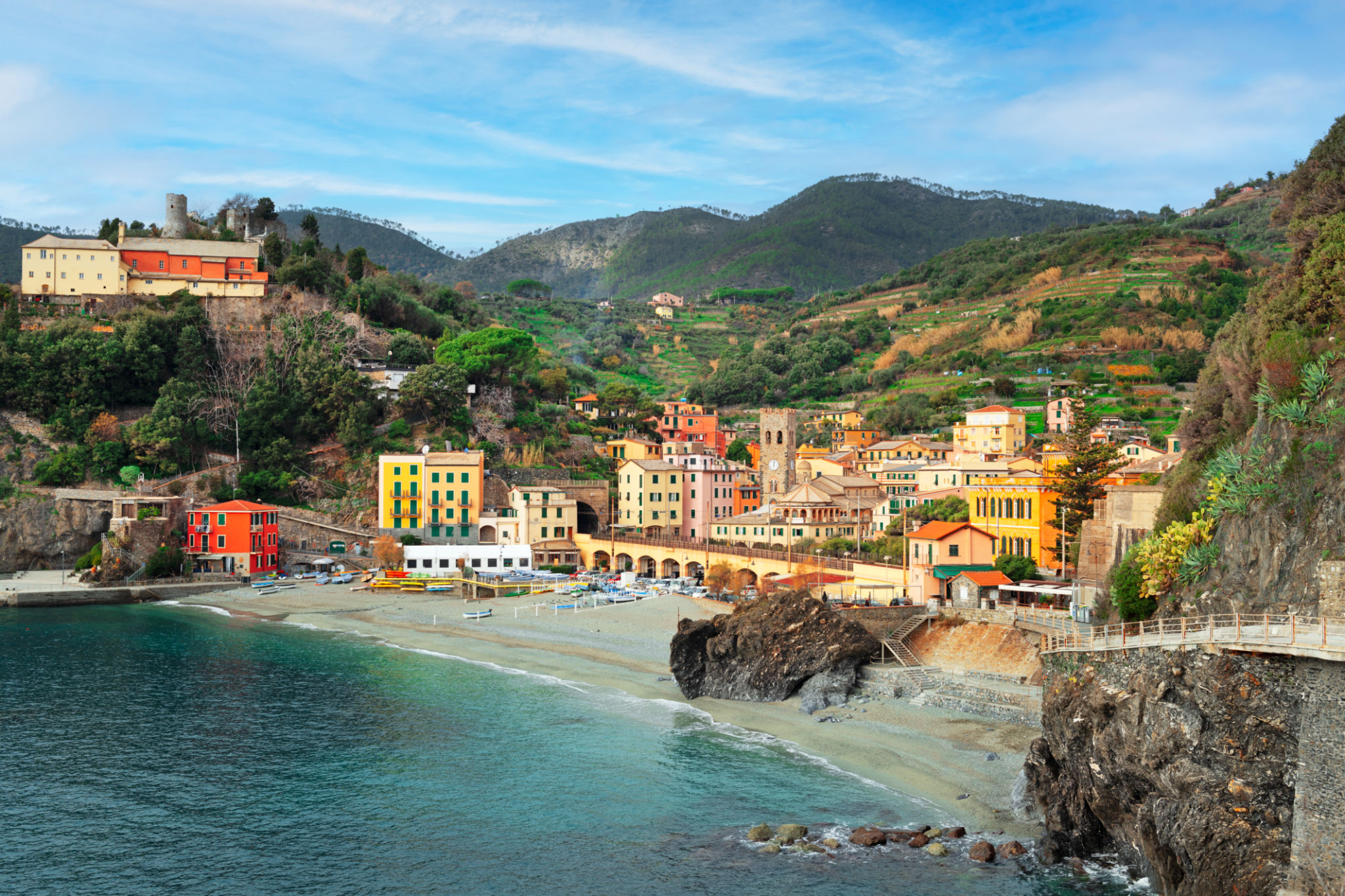 Monterosso, Italy in the Cinque Terre Region on the Mediterranean Sea Monterosso, Italy in the Cinque Terre Region on the Mediterranean Sea