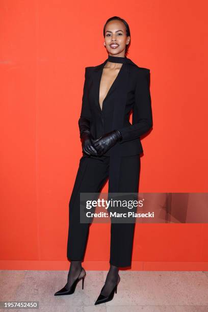 Sabrina Elba attends the Elie Saab Haute Couture Spring/Summer 2024 show as part of Paris Fashion Week on January 24, 2024 in Paris, France.