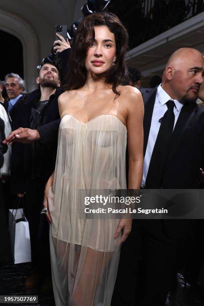 Kylie Jenner attends the Jean Paul Gaultier Haute Couture Spring/Summer 2024 show as part of Paris Fashion Week on January 24, 2024 in Paris, France.