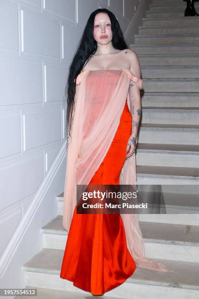 Noah Cyrus attends the Jean Paul Gaultier Haute Couture Spring/Summer 2024 show as part of Paris Fashion Week on January 24, 2024 in Paris, France.