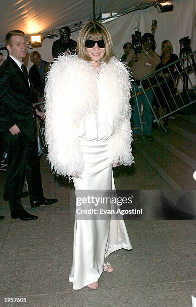 Vogue Magazine editor Anna Wintour arrives at the Metropolitan Museum of Art Costume Institute Benefit Gala sponsored by Gucci April 28, 2003 at The...