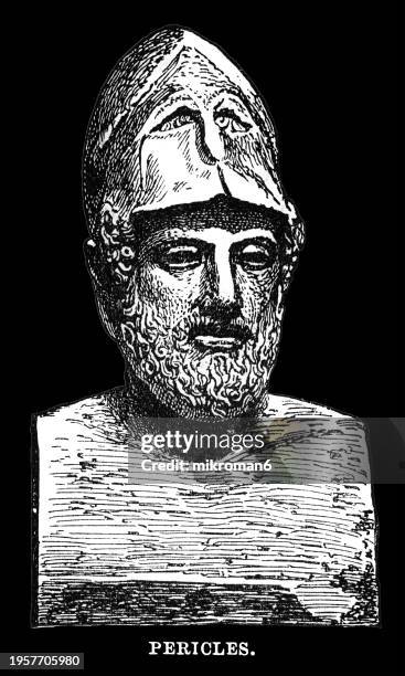 ancient greece sculpture of pericles, most prominent and influential greek statesman, orator and general of athens during the golden age - ancient greece photos stock pictures, royalty-free photos & images