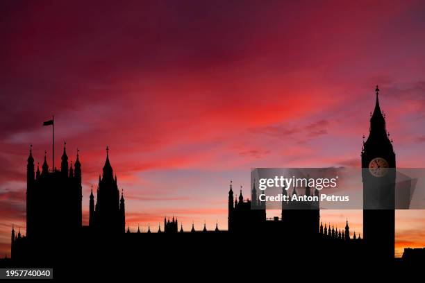 big ben and westminster bridge in london at sunrise - portcullis house stock pictures, royalty-free photos & images