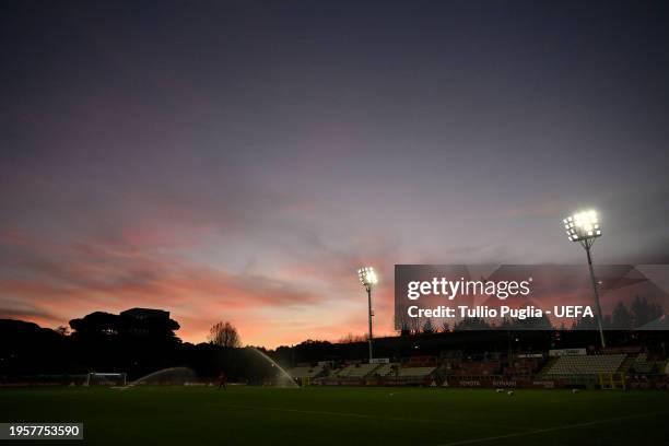 General view inside the stadium prior to the UEFA Women's Champions League group stage match between AS Roma and FC Bayern München at Stadio Tre...