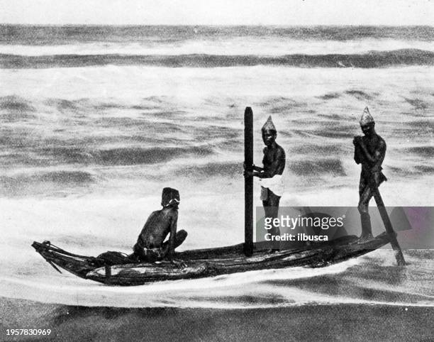 people and landmarks of india in 1895: catamaran - catamaran sailboat stock illustrations