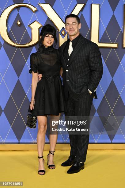 Shay Shariatzadeh and John Cena attend the World premiere of "Argylle" at Odeon Luxe Leicester Square on January 24, 2024 in London, England.