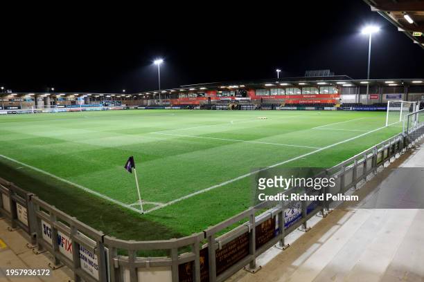 General view inside the stadium prior to the FA Women's Continental Tyres League Cup match between London City Lionesses and Crystal Palace Women at...