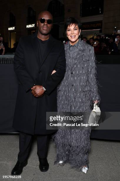 Kris Jenner and Corey Gamble attend the Valentino Haute Couture Spring/Summer 2024 show as part of Paris Fashion Week on January 24, 2024 in Paris,...