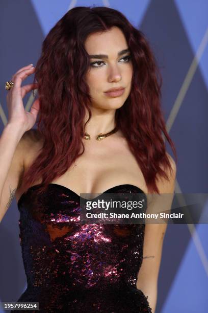 Dua Lipa attends the World Premiere of "Argylle" at the Odeon Luxe Leicester Square on January 24, 2024 in London, England.