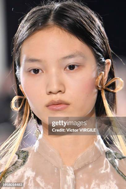 Model walks the runway during the Jean Paul Gaultier by Simone Rocha Haute Couture Spring/Summer 2024 fashion show as part of Paris Fashion Week on...