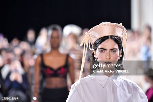 Model walks the runway during the Jean Paul Gaultier by Simone Rocha Haute Couture Spring/Summer 2024 fashion show as part of Paris Fashion Week on...