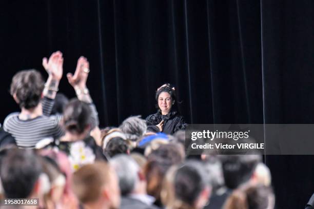 Fashion designer Simone Rocha walks the runway during the Jean Paul Gaultier by Simone Rocha Haute Couture Spring/Summer 2024 fashion show as part of...