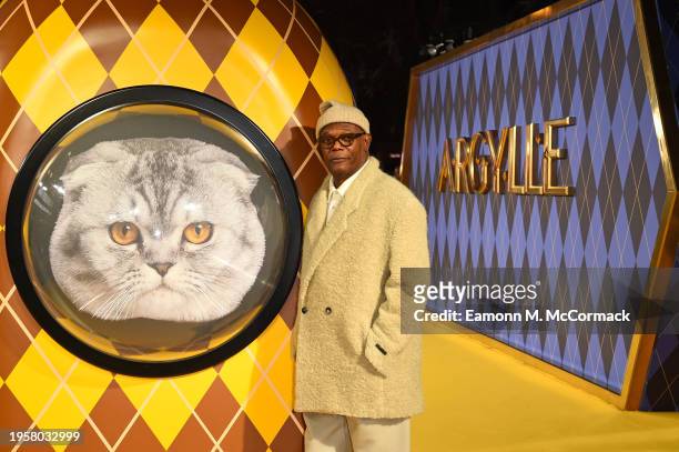 Samuel L. Jackson attends the World premiere of "Argylle" at Odeon Luxe Leicester Square on January 24, 2024 in London, England.