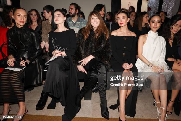 Guest,Kristina Bazan,Carla Bruni,Amy Jackson and Heart Evangelista attend the Zuhair Murad Haute Couture Spring/Summer 2024 show as part of Paris...