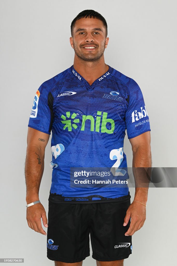 Sam Blade Rugby Sam Nock poses during the Blues 2024 Super Rugby Headshots Session on ...