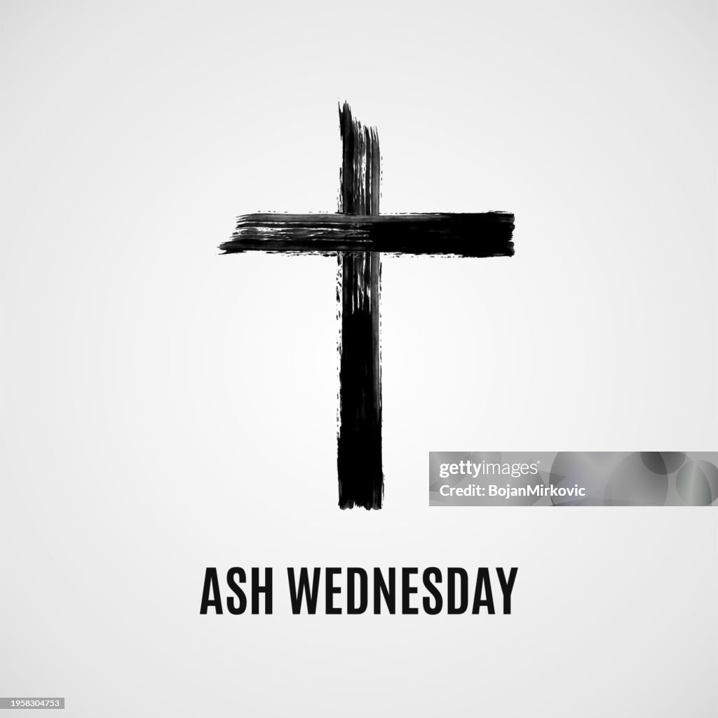 Ash Wednesday poster, card. Vector
