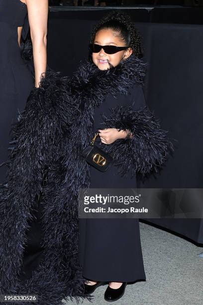 Stormi Webster attends the Valentino Haute Couture Spring/Summer 2024 show as part of Paris Fashion Week on January 24, 2024 in Paris, France.