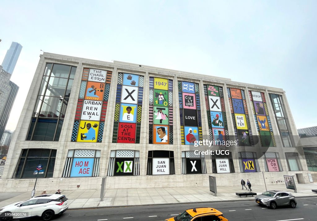 Art on David Geffen Hall, Lincoln Center, New York City