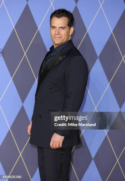 Henry Cavill attends the World Premiere of "Argylle" at the Odeon Luxe Leicester Square on January 24, 2024 in London, England.