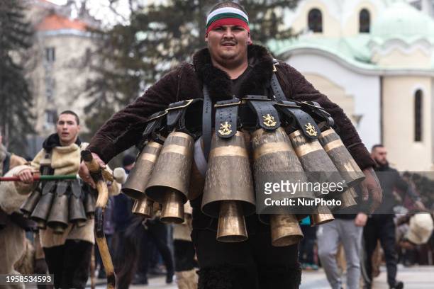 Participants are taking part in the 30th International Festival of Masquerade Games Surva in Pernik, Bulgaria, on January 27, 2024.