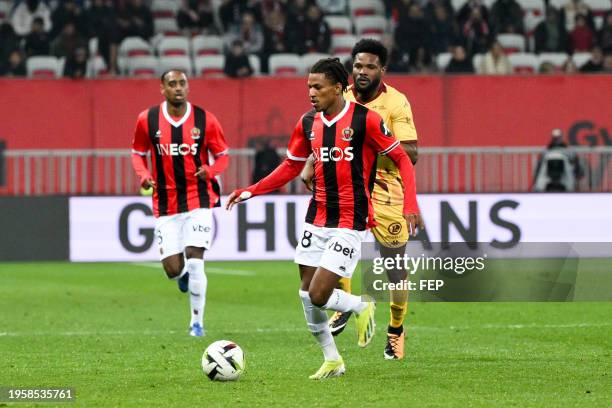 Hicham BOUDAOUI during the Ligue 1 Uber Eats match between Olympique Gymnaste Club Nice and Football Club de Metz at Allianz Riviera on January 27,...