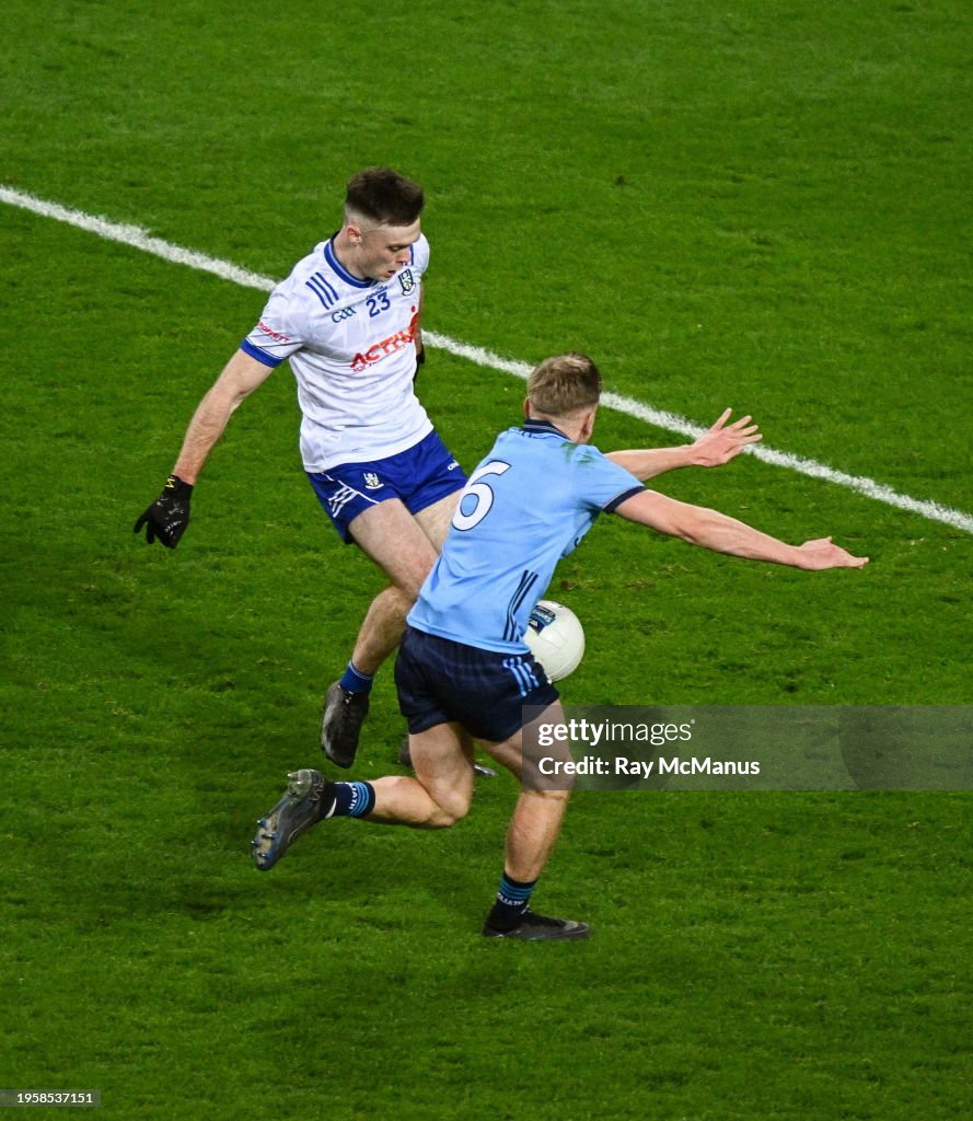 Dublin Ireland 27 January 2024 Ciaran McNulty Of Monaghan Shoots dublin-ireland-27-january-2024-ciaran-mcnulty-of-monaghan-shoots