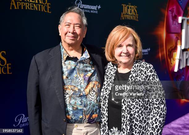 Laurence Yep and Joanne Ryder at the Family Day global premiere of "The Tiger's Apprentice" held at Paramount Pictures Studio Sherry Lansing Theater...