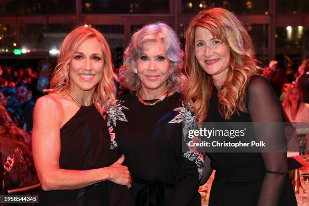 Sheryl Crow, Jane Fonda and Laura Dern at the 33rd Annual EMA Awards Gala held at Sunset Las Palmas Studios on January 27, 2024 in Los Angeles,...