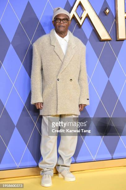 Samuel L. Jackson attends the World Premiere of "Argylle" at the Odeon Luxe Leicester Square on January 24, 2024 in London, England.