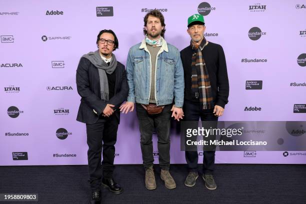Efren Ramirez, Jon Heder, and Jon Gries attend the "Napoleon Dynamite" Special Screening during the 2024 Sundance Film Festival at The Ray Theatre on...