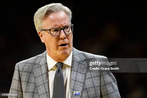 Iowa head coach Fran McCaffery reacts to a call during a basketball game against the Maryland Terrapins at Carver-Hawkeye Arena on January 24, 2024...