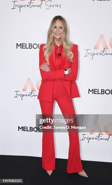 Elle Macpherson attends the AO Inspirational Series lunch to celebrate women's semifinal day at the Australian Open on January 25, 2024 in Melbourne,...