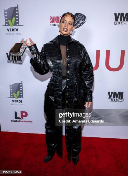 Actress Dascha Polanco attends the Los Angeles Premiere of "Junction" at Harmony Gold on January 24, 2024 in Los Angeles, California.