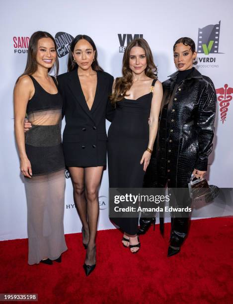 Actresses Jamie Chung, Ashley Madekwe, Sophia Bush and Dascha Polanco attend the Los Angeles Premiere of "Junction" at Harmony Gold on January 24,...