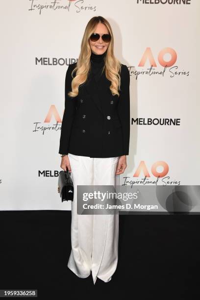 Elle Macpherson attends the AO Inspirational Series lunch to celebrate women's semifinal day at the Australian Open on January 25, 2024 in Melbourne,...