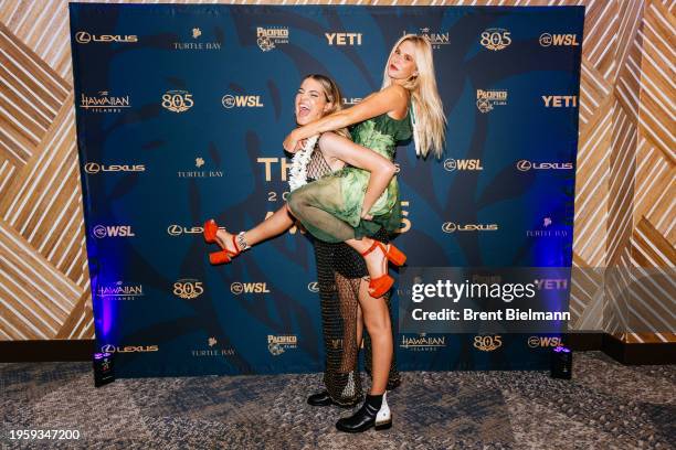 Longboard Champion Soleil Errico of the United States arriving at the WSL Awards prior to the commencement of the Lexus Pipe Pro on January 27, 2024...