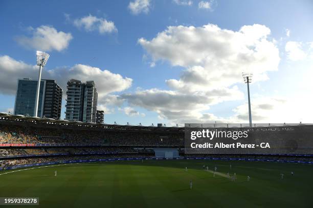 General view is seen during day one of the Second Test match in the series between Australia and West Indies at The Gabba on January 25, 2024 in...