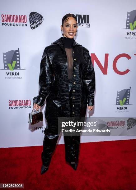 Actress Dascha Polanco attends the Los Angeles Premiere of "Junction" at Harmony Gold on January 24, 2024 in Los Angeles, California.