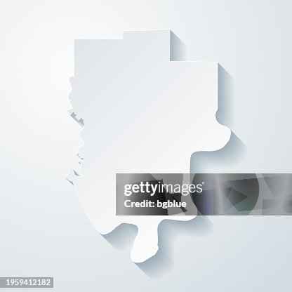 Perry County Indiana Map With Paper Cut Effect On Blank Background High ...