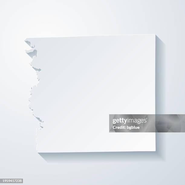 schuyler county, missouri. map with paper cut effect on blank background - lancaster stock illustrations