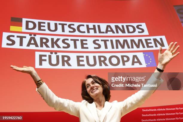 Candidate for European Elections Katarina Barley attends a congress of the German Social Democrats ahead of European parliamentary elections on...
