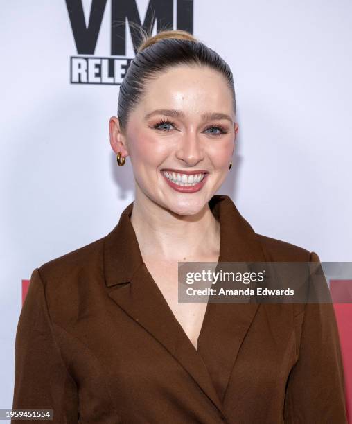 Actress Greer Grammer attends the Los Angeles Premiere of "Junction" at Harmony Gold on January 24, 2024 in Los Angeles, California.