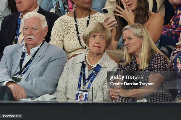 Margaret Court looks on at Rod Laver Arena ahead of the Semi Final singles match between Coco Gauff of the United States and Aryna Sabalenka during...