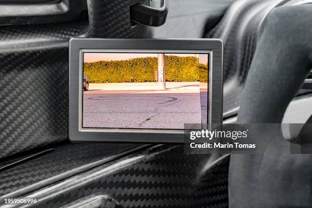 rearview camera display - dashboard camera point of view stock pictures, royalty-free photos & images