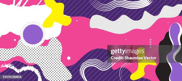 bildbanksillustrationer, clip art samt tecknat material och ikoner med abstract multicolored retro poster background design - anime valentine