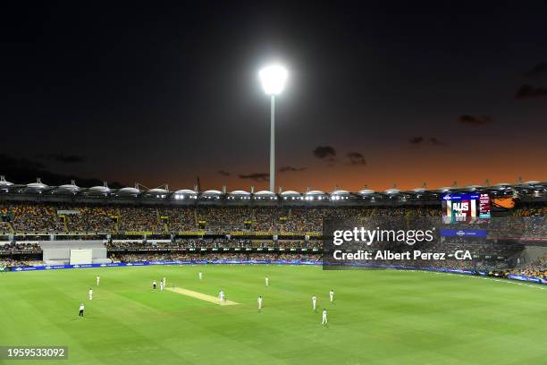 General view is seen during day one of the Second Test match in the series between Australia and West Indies at The Gabba on January 25, 2024 in...