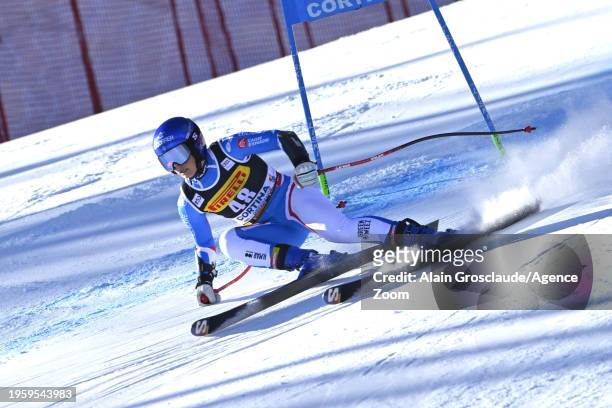 Camille Cerutti of Team France during the Audi FIS Alpine Ski World Cup Women's Super G on January 28, 2024 in Cortina d'Ampezzo, Italy.