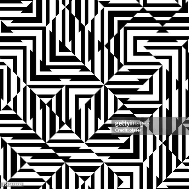 zufälliges schwarzes dreieckiges gestreiftes quadratmuster auf weißem hintergrund - bias line stock-grafiken, -clipart, -cartoons und -symbole